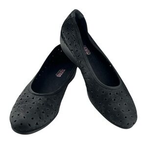 Munro Womens Aubrey Perforated Comfort 9M Black Nubuck Leather Loafers